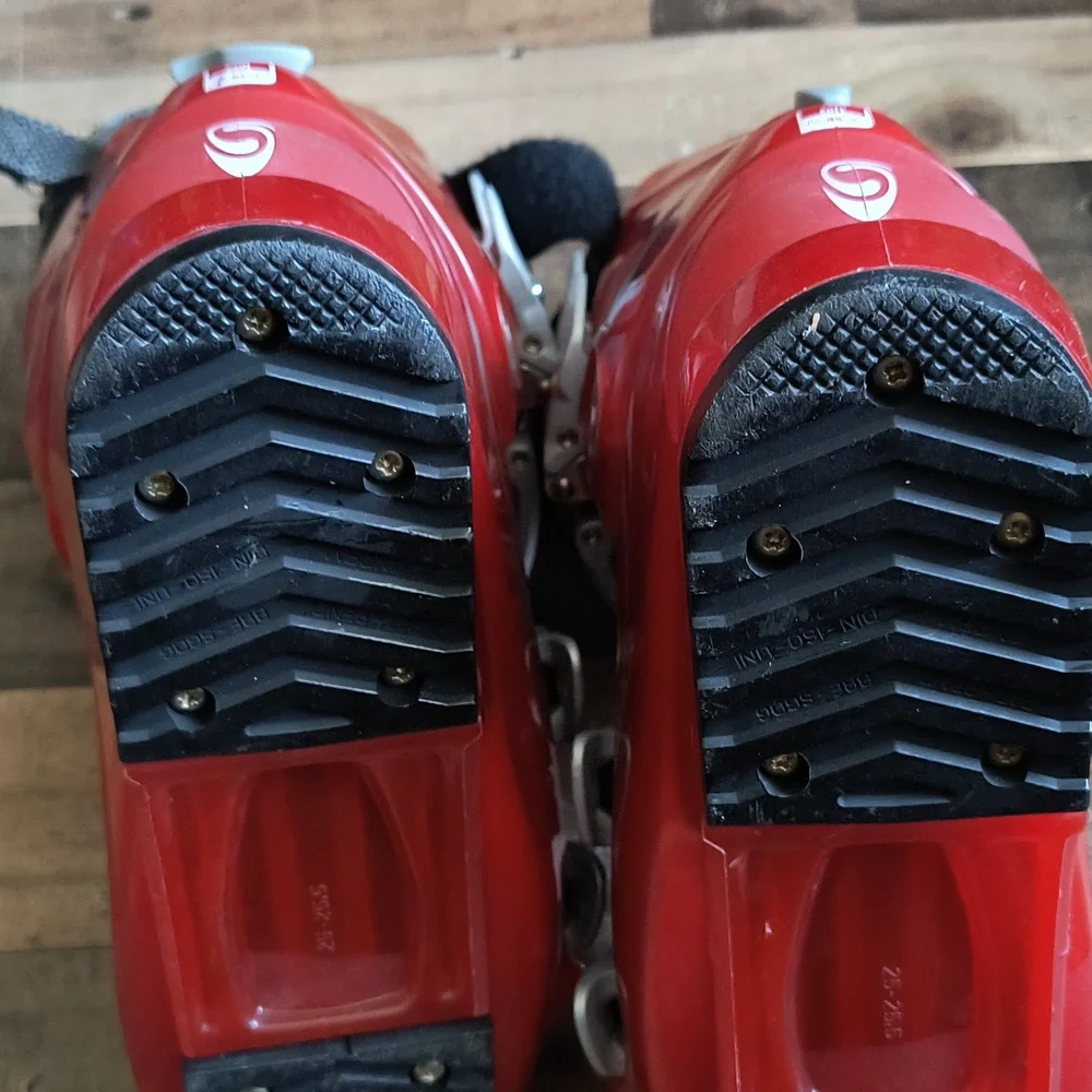 Salomon Red Ski Boots Performance Cross Max Firm 25.5 40 1/3 Mens 7